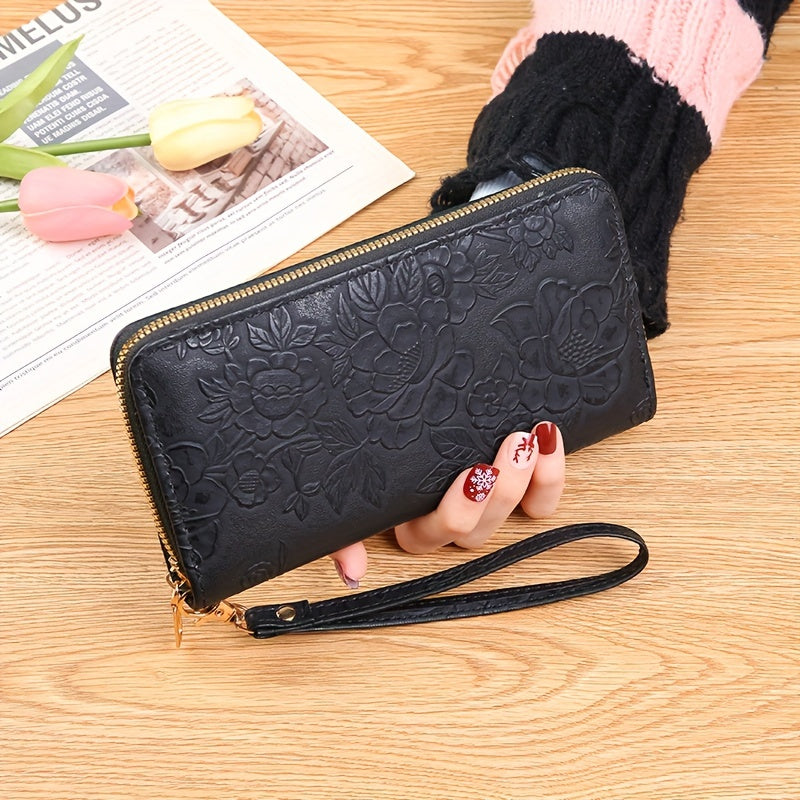 Classic Flower Pattern Minimalist Long Clutch Wallet
