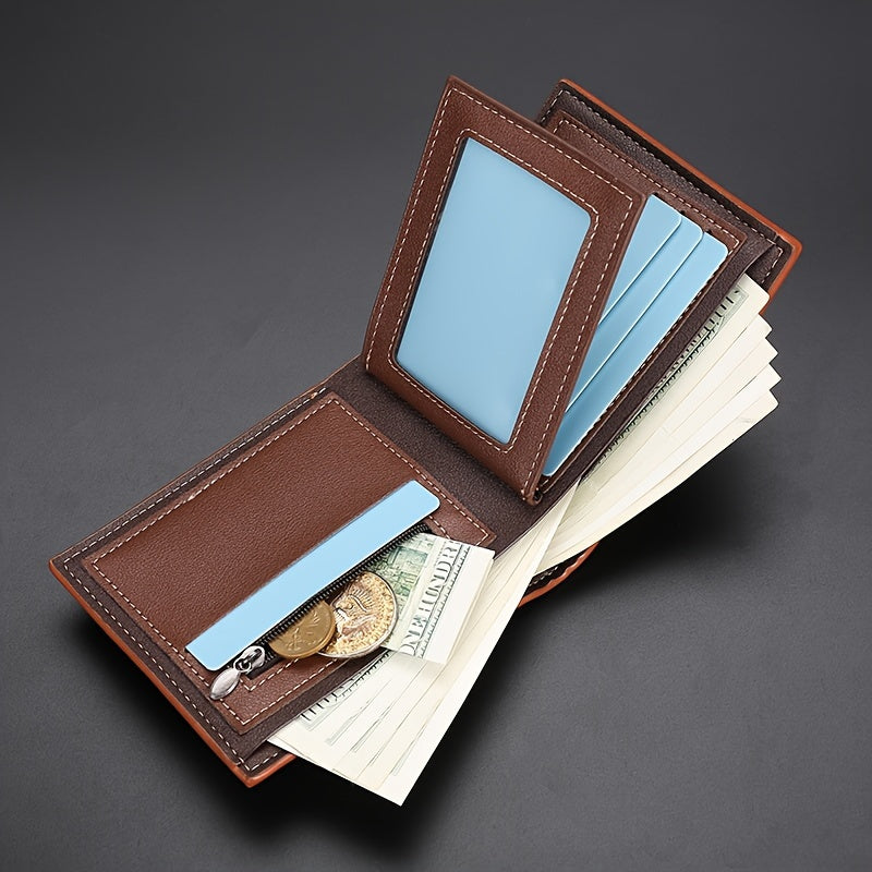 Men's New Fashion Wallet, Large Capacity Coin Purse, Multi Card Slot Card Case With Zipper