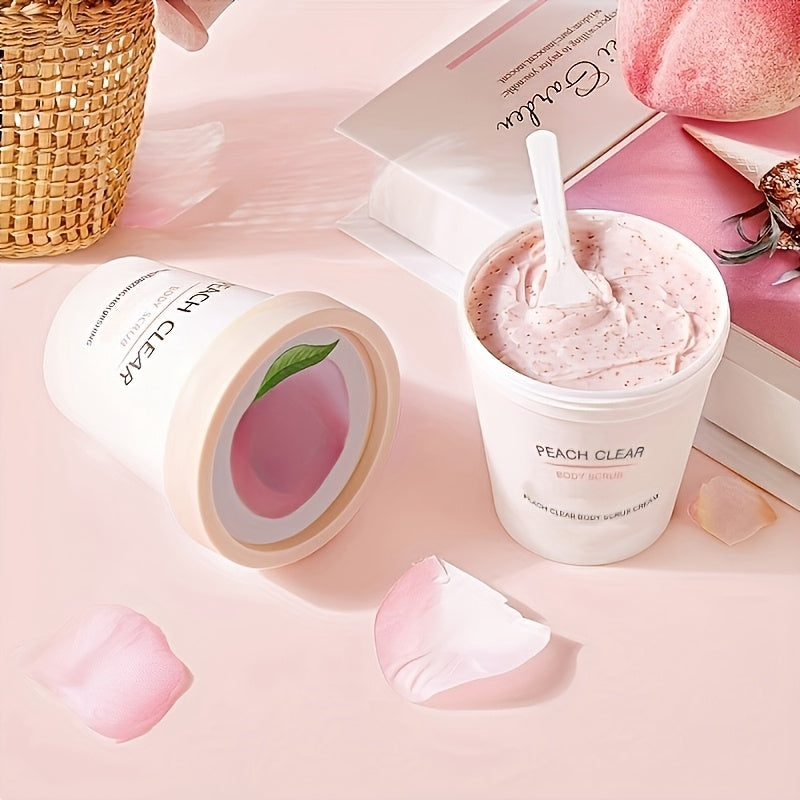 Peach Clear Body Scrub, Moisturizing Exfoliating Cream for Smooth Skin, Foot and Body Scrub Paste
