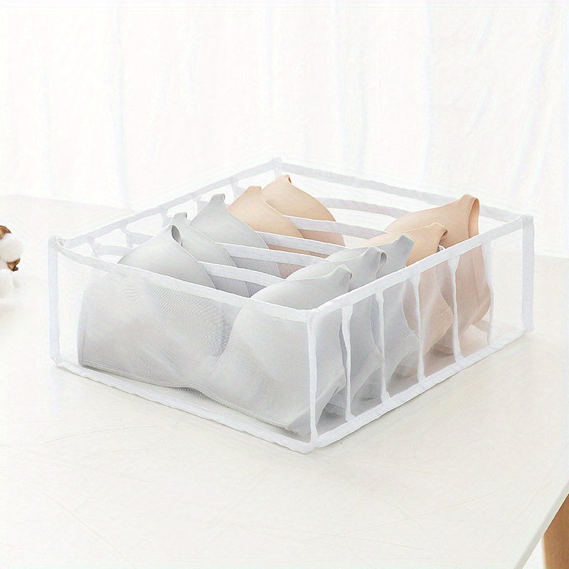 6-Compartment Bra & Underwear Organizer - Foldable Drawer Divider for Closet Storage