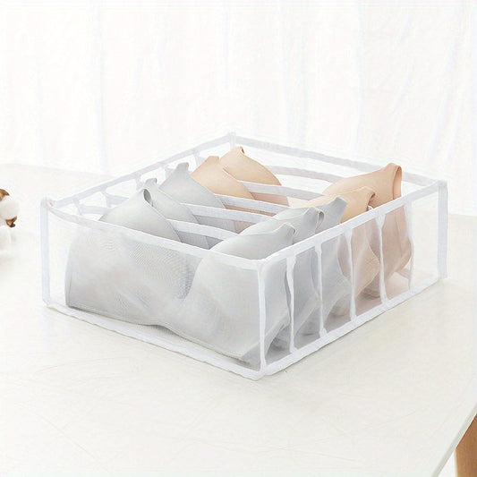 6-Compartment Bra & Underwear Organizer - Foldable Drawer Divider for Closet Storage
