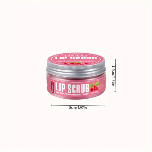 Raspberry Flavored Lip Scrub 30g With Squalene, Deep Hydration Nourishment, Long-Lasting Moisturizing