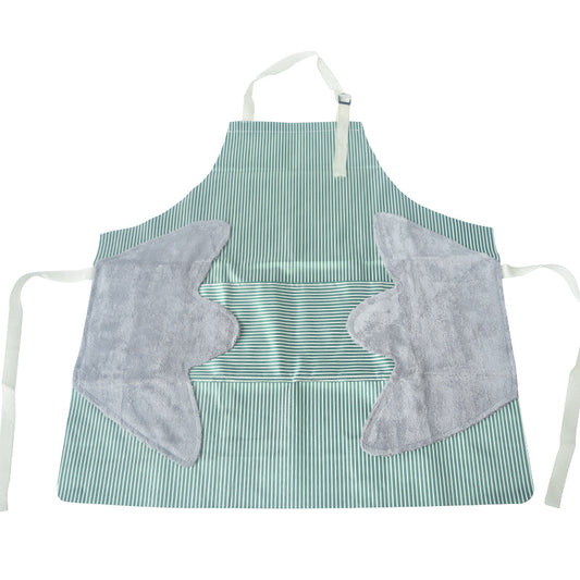 Multi-functional Kitchen Waterproof Wipe Striped Bandeau Apron Labor Protection