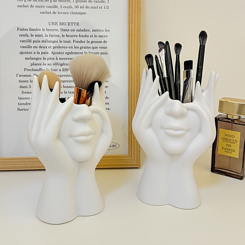 Creative Face Makeup Bucket, Portable PVC Makeup Brush Storage