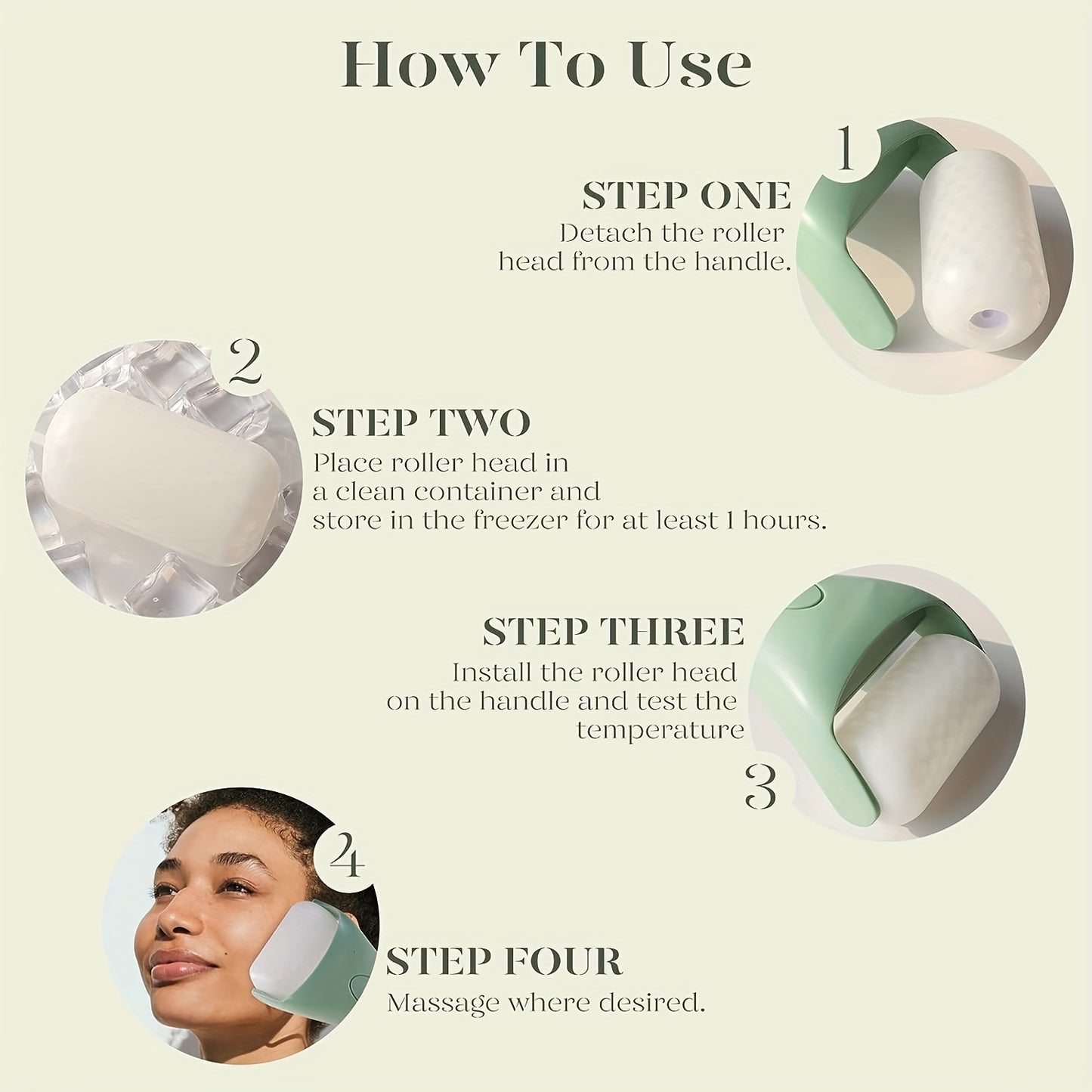 Large Ice Roller For Face Eyes, Face Massager Roller For Reduce Puffiness & Tighten Skin