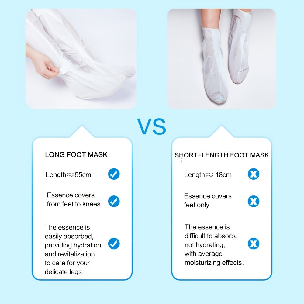 Goat Milk Extra-Long Foot Masks - 1 Pair, Aloe Scented, Moisturizing & Hydrating, Latex-Free for Soft Feet and Leg Care