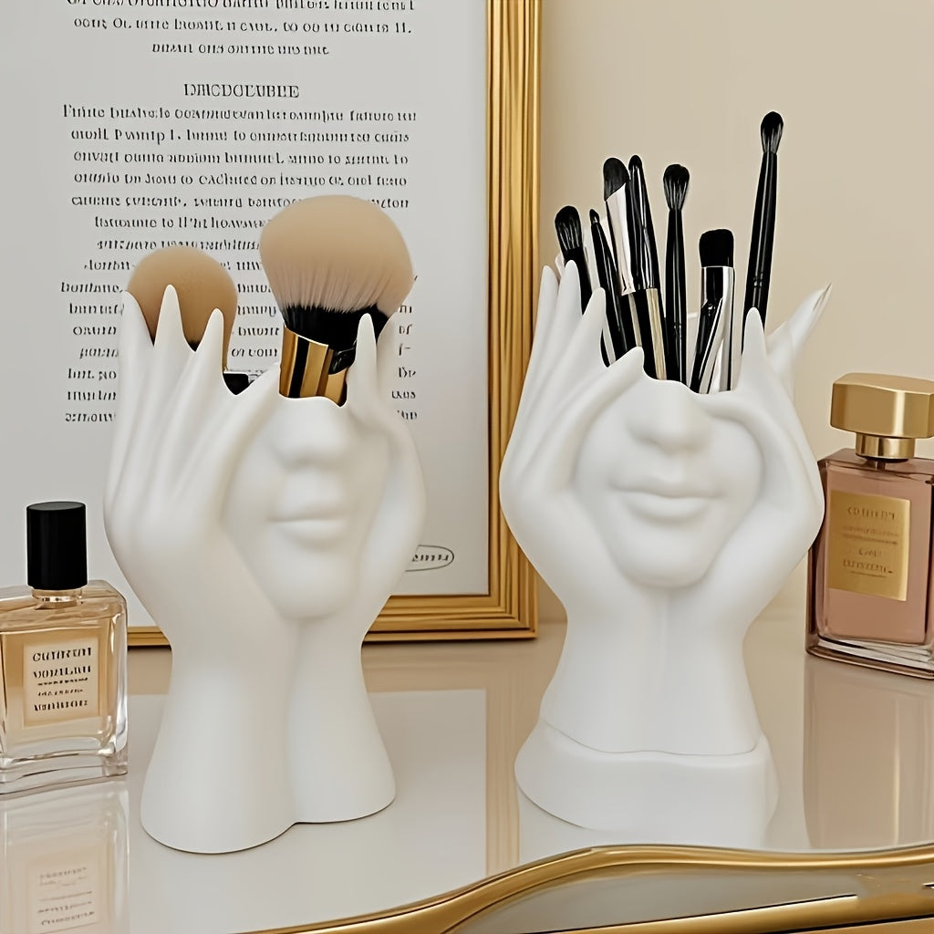 Creative Face Makeup Bucket, Portable PVC Makeup Brush Storage