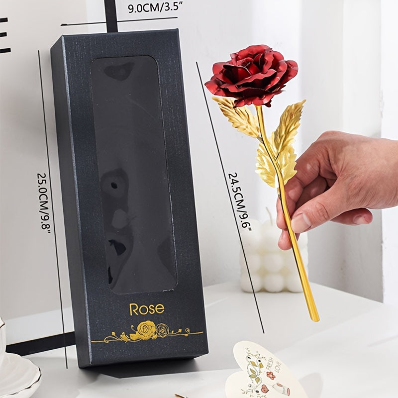 Red Foil Rose Gift Box