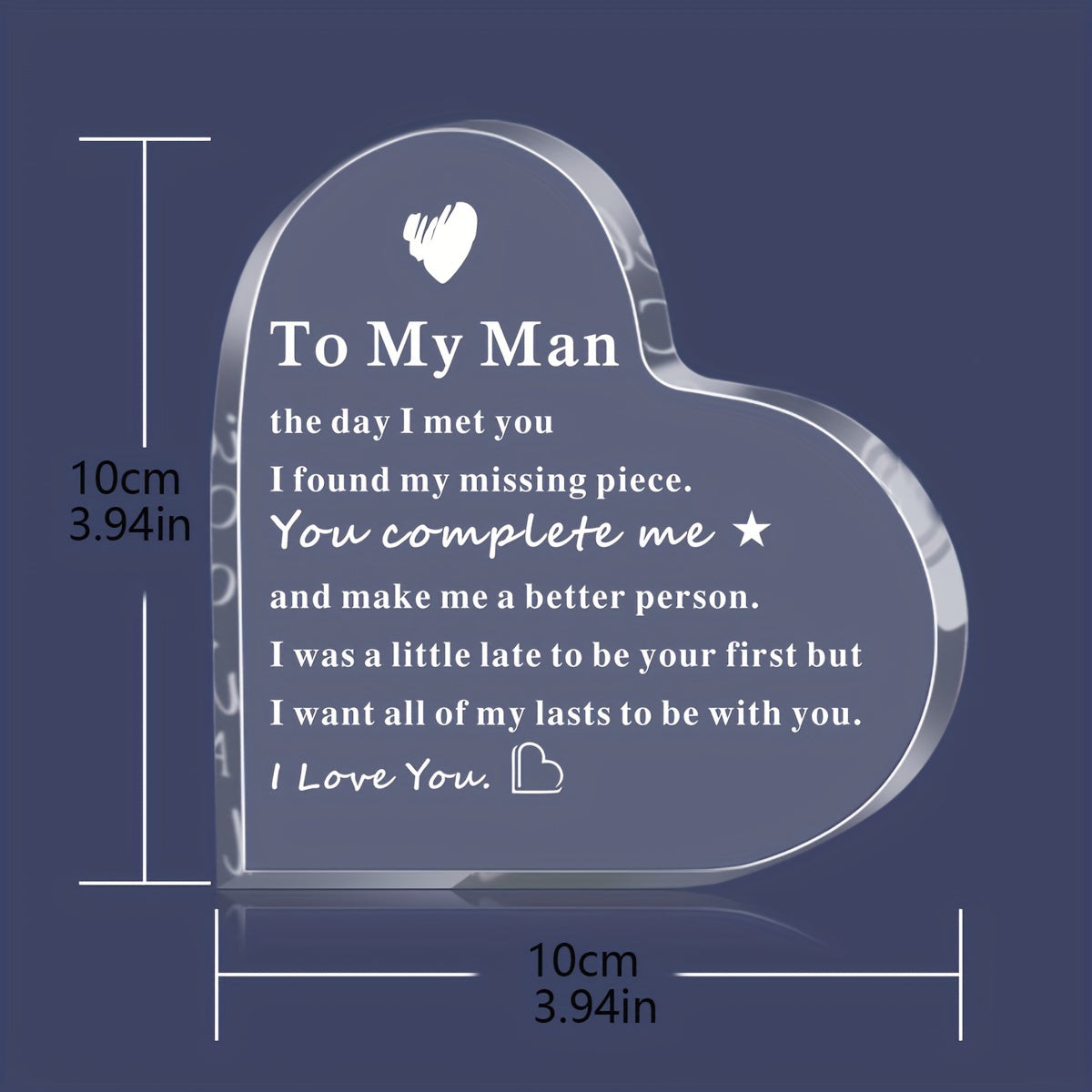 Unique I Love You Mens Acrylic Keepsake