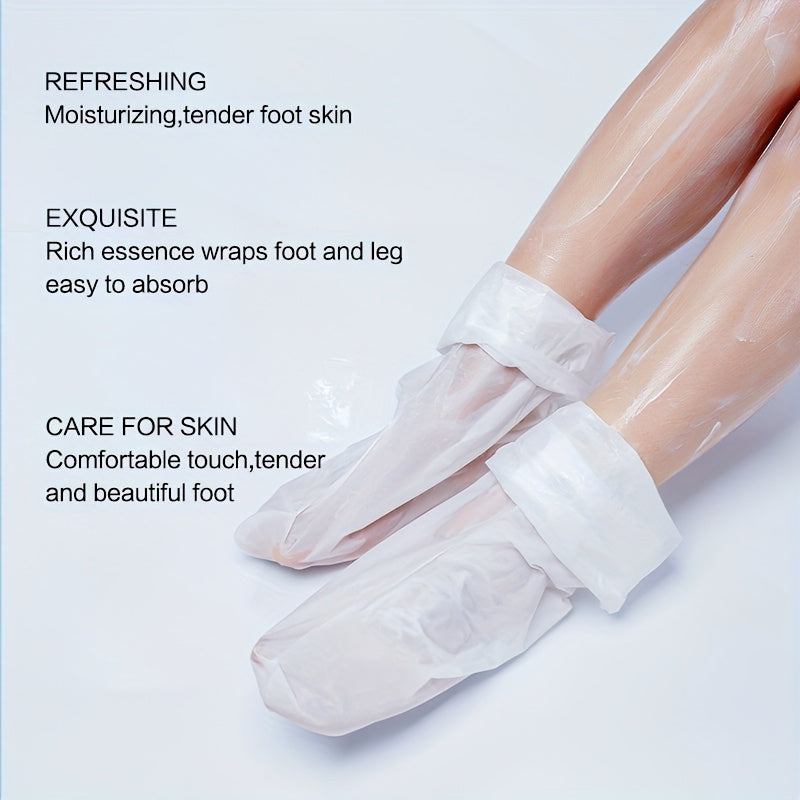 Goat Milk Extra-Long Foot Masks - 1 Pair, Aloe Scented, Moisturizing & Hydrating, Latex-Free for Soft Feet and Leg Care