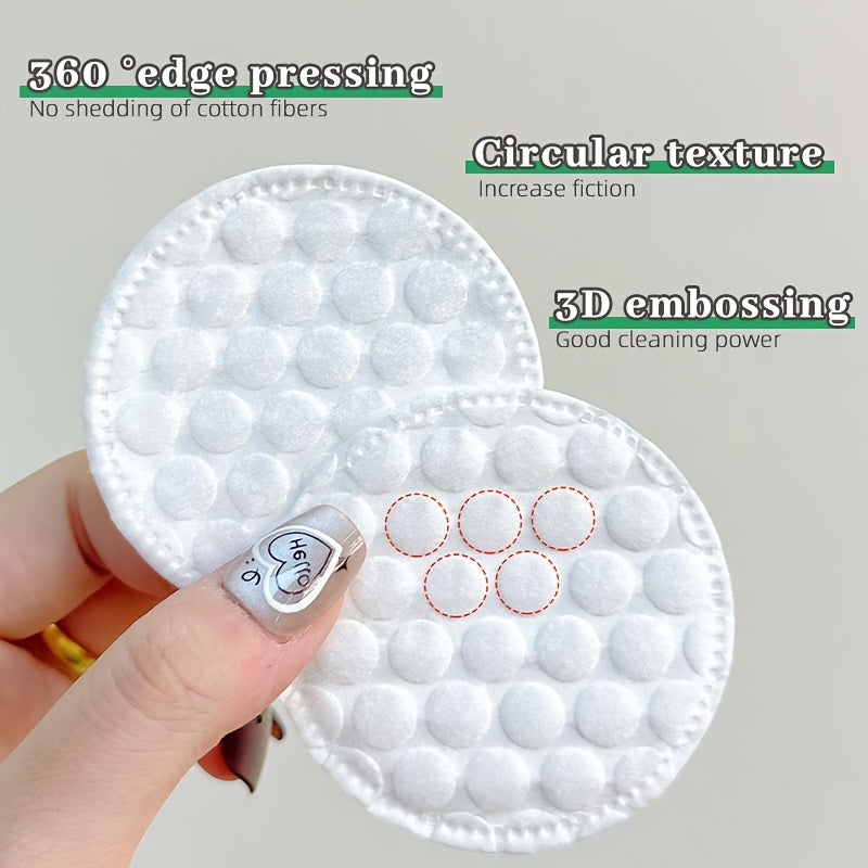 100pcs Soft and Breathable Round Makeup, Double-sided Texture Pad, for Daily Facial Cleansing and Makeup Removal