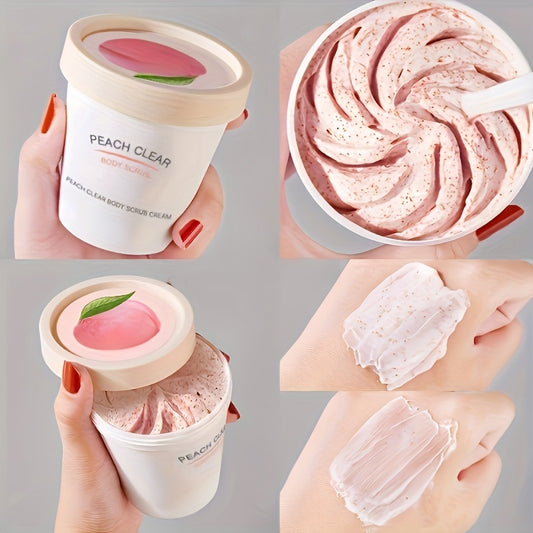 Peach Clear Body Scrub, Moisturizing Exfoliating Cream for Smooth Skin, Foot and Body Scrub Paste