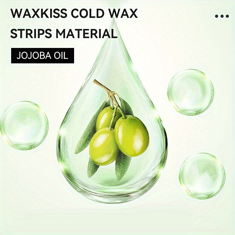 Green Aloe Vera Hair Removal Wax Strips Ready-To-Use Peel-Off Face