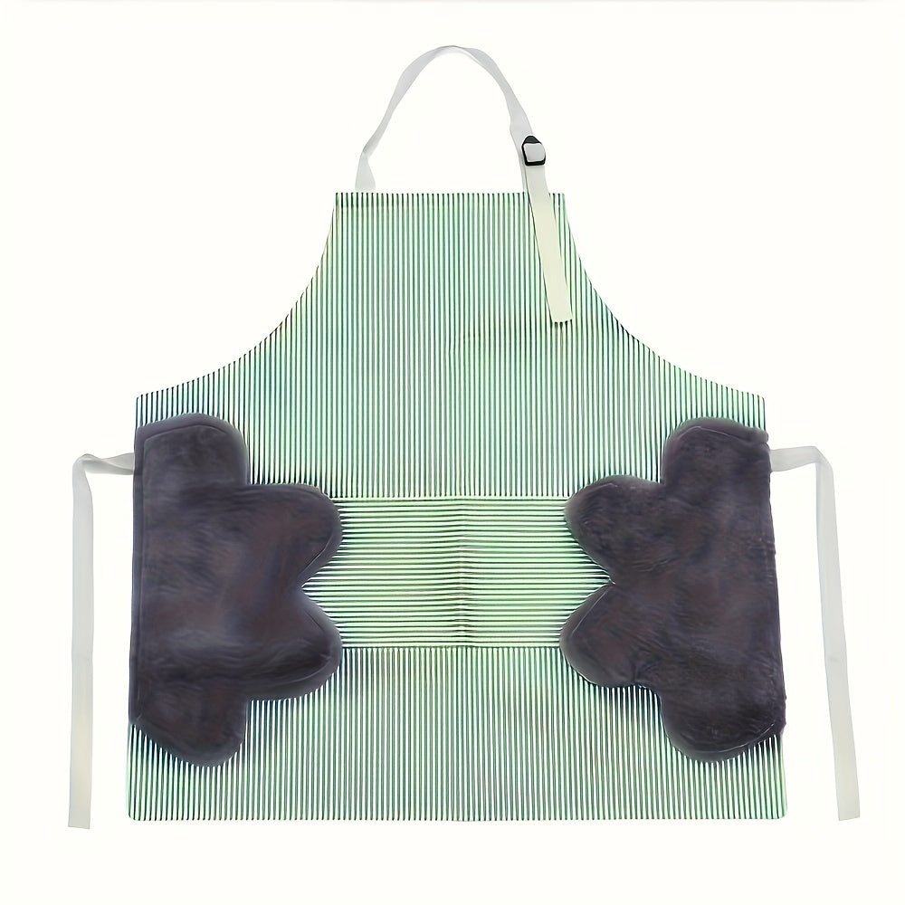 Multi-functional Kitchen Waterproof Wipe Striped Bandeau Apron Labor Protection