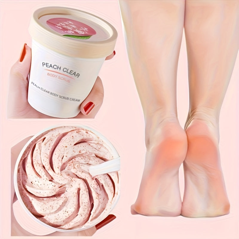 Peach Clear Body Scrub, Moisturizing Exfoliating Cream for Smooth Skin, Foot and Body Scrub Paste