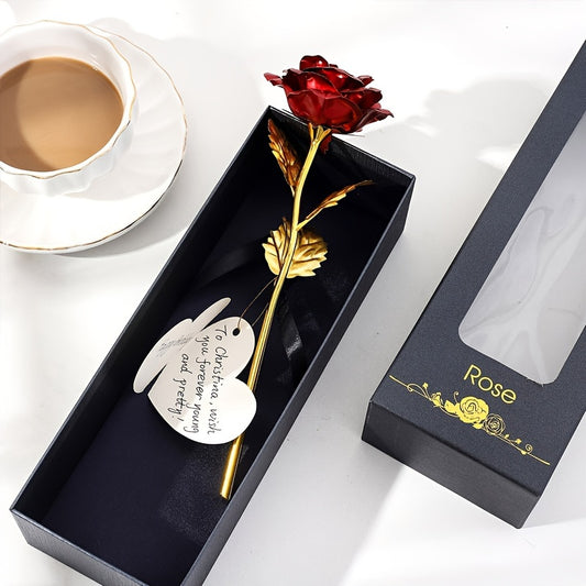 Red Foil Rose Gift Box