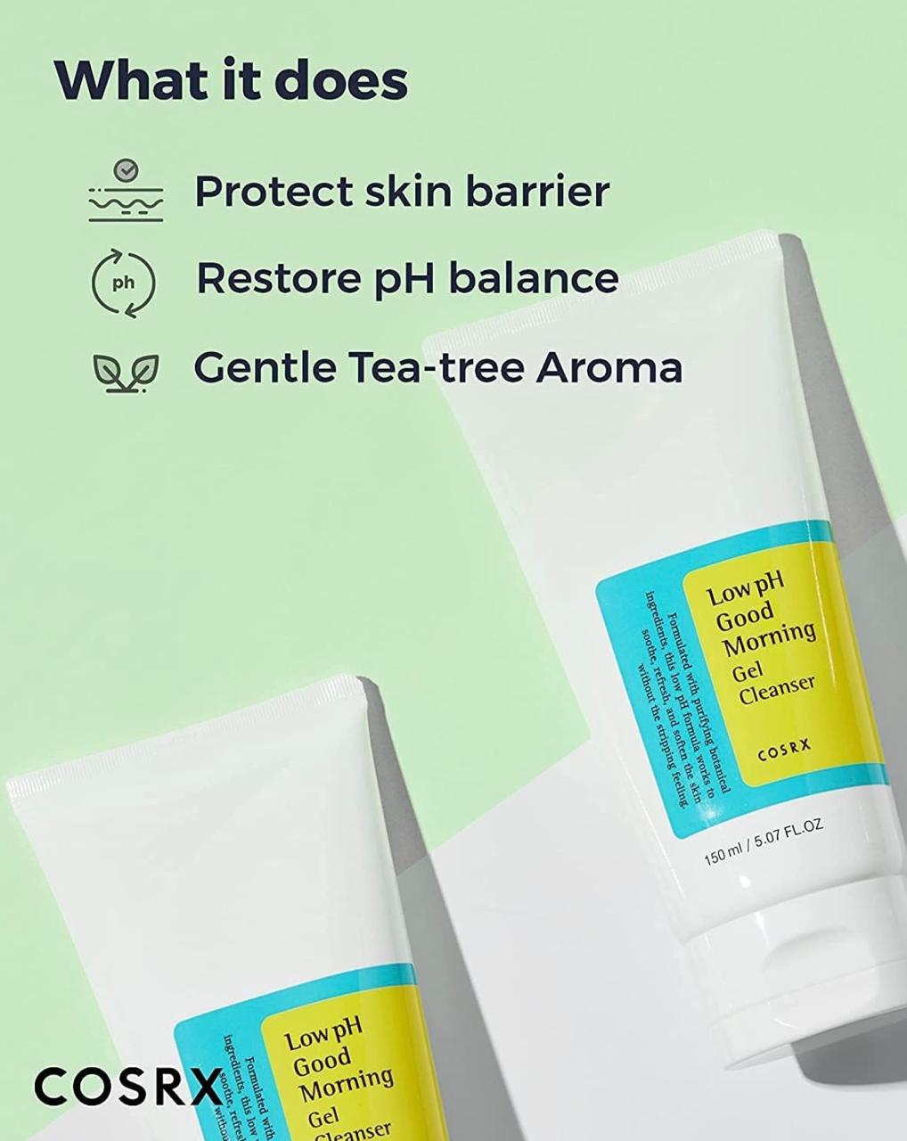 Cosrx SkinCare Routine - Low PH Good Morning Cleanser + Low PH Good Night soft peeeling