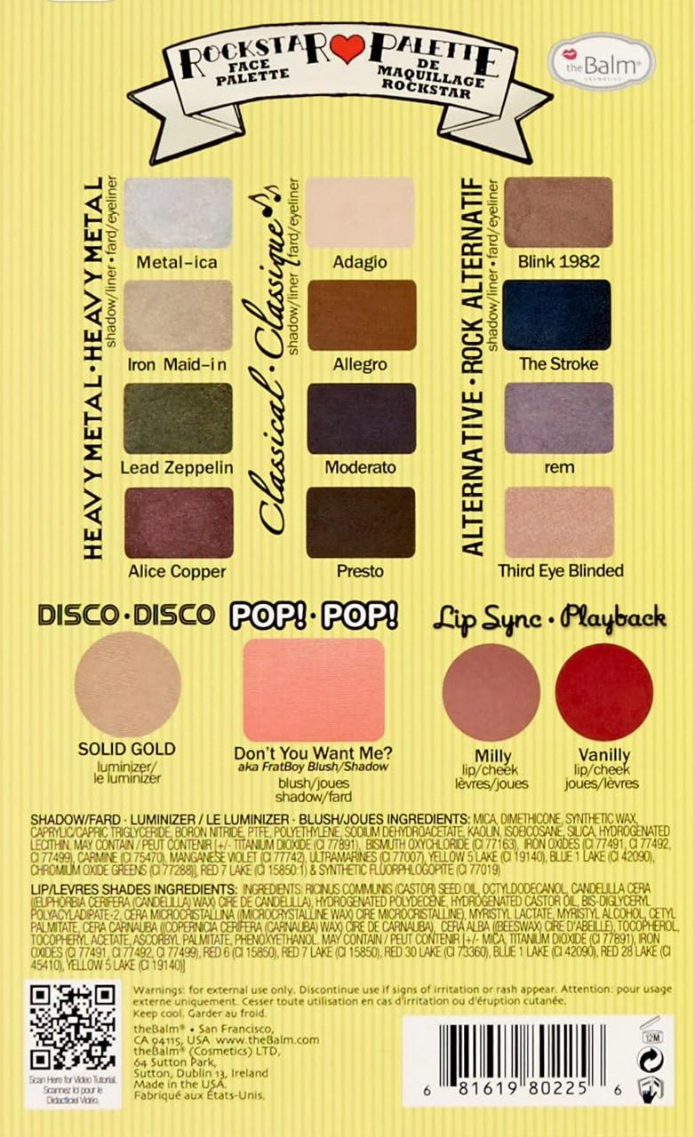 The Balm Balm Jovi Rockstar Face Palette - Multi Color, 0.52 oz.