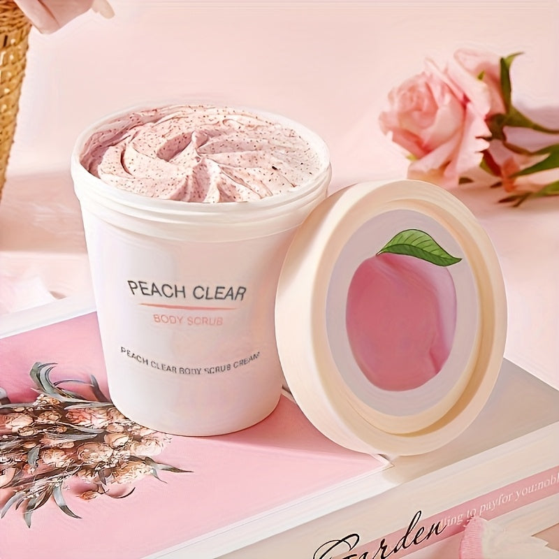 Peach Clear Body Scrub, Moisturizing Exfoliating Cream for Smooth Skin, Foot and Body Scrub Paste