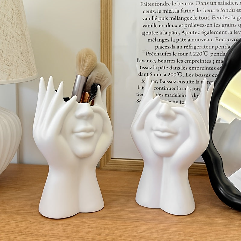 Creative Face Makeup Bucket, Portable PVC Makeup Brush Storage