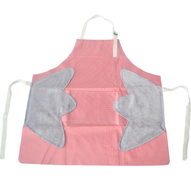 Multi-functional Kitchen Waterproof Wipe Striped Bandeau Apron Labor Protection