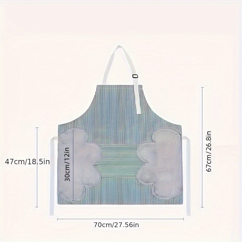 Multi-functional Kitchen Waterproof Wipe Striped Bandeau Apron Labor Protection