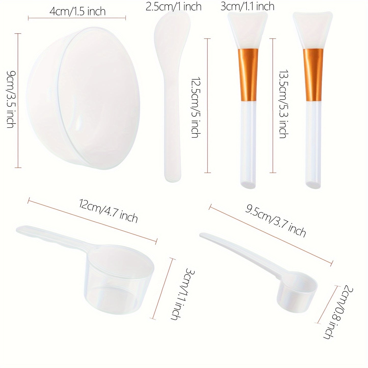 6in 1 Set, Face Mask Mixing Bowl Set, Flexible Facial Mud Mask Applicator Brush
