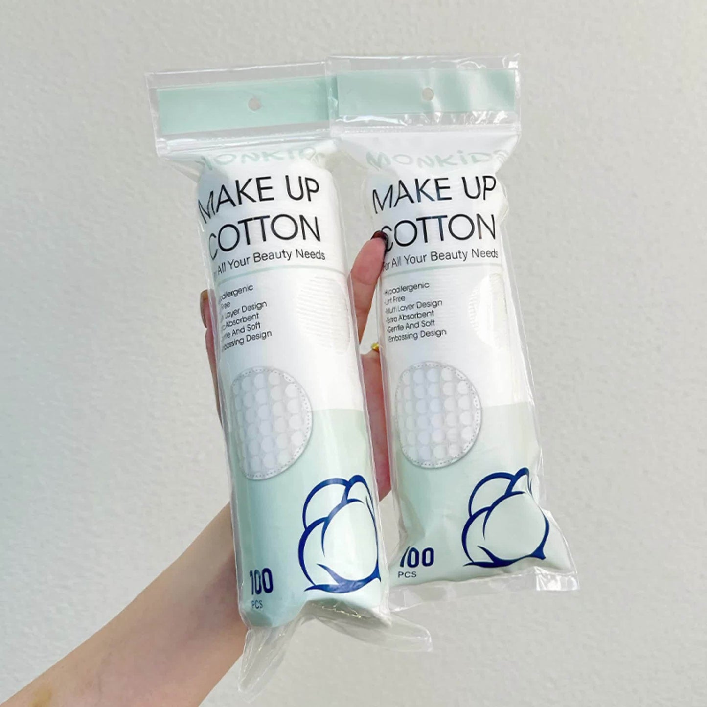 100pcs Soft and Breathable Round Makeup, Double-sided Texture Pad, for Daily Facial Cleansing and Makeup Removal
