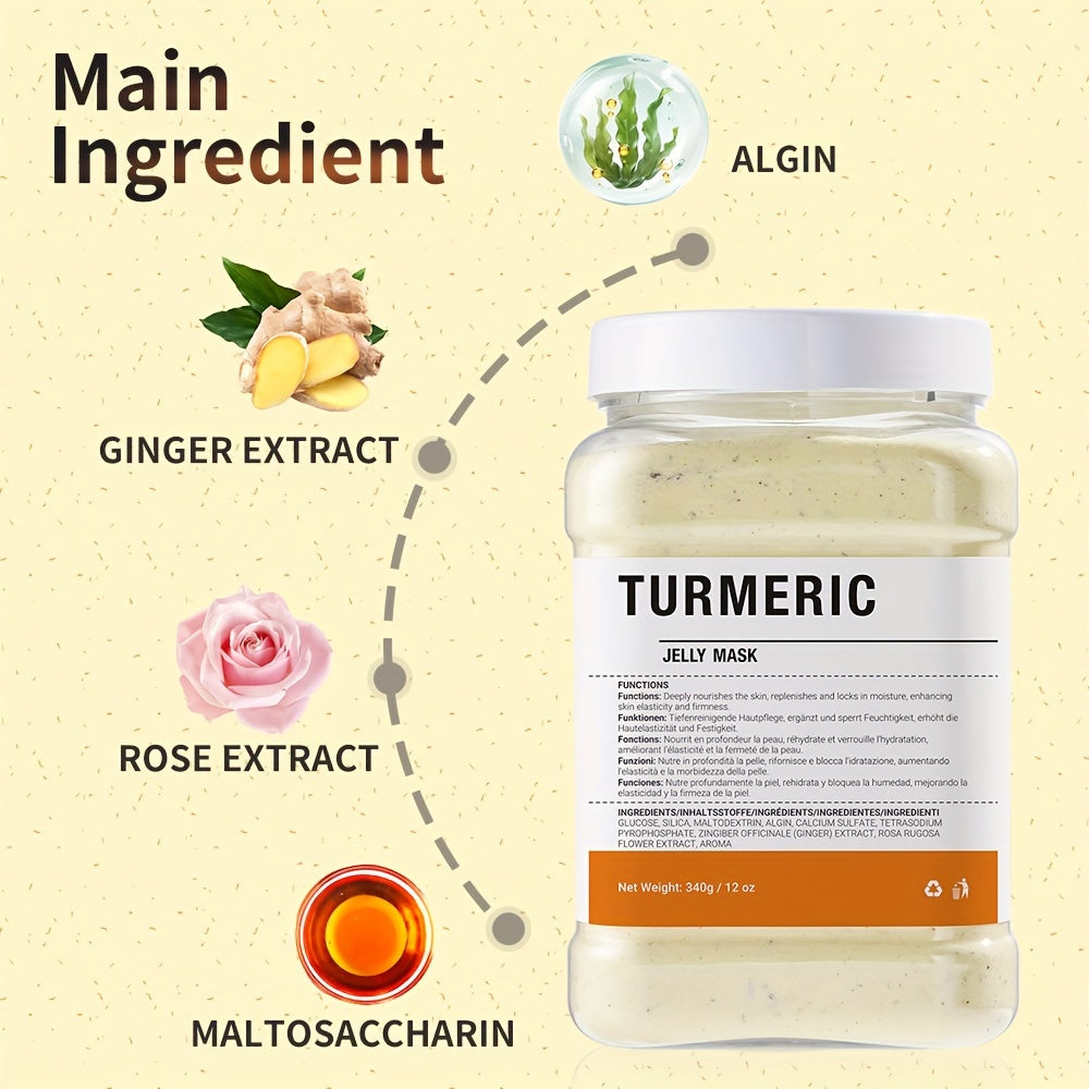 Ginger Jelly Mask Powder 11.9oz - Hydrating & Deep Cleansing Facial Care, Smooths Skin for All Types, DIY Peel-Off Formula