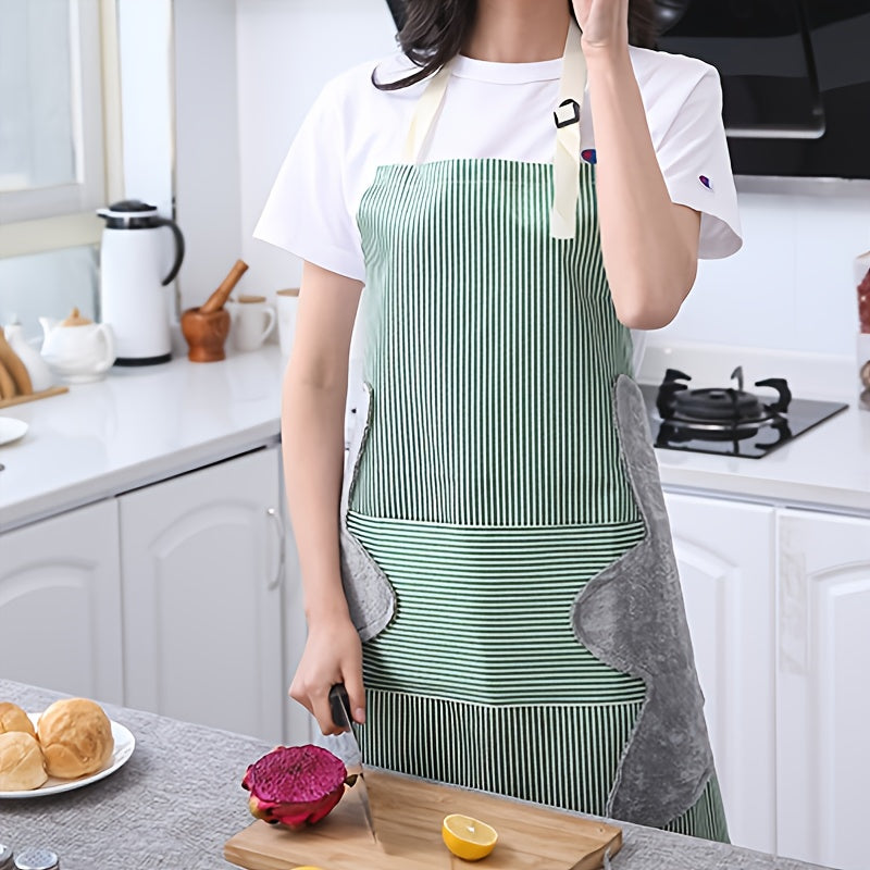 Multi-functional Kitchen Waterproof Wipe Striped Bandeau Apron Labor Protection