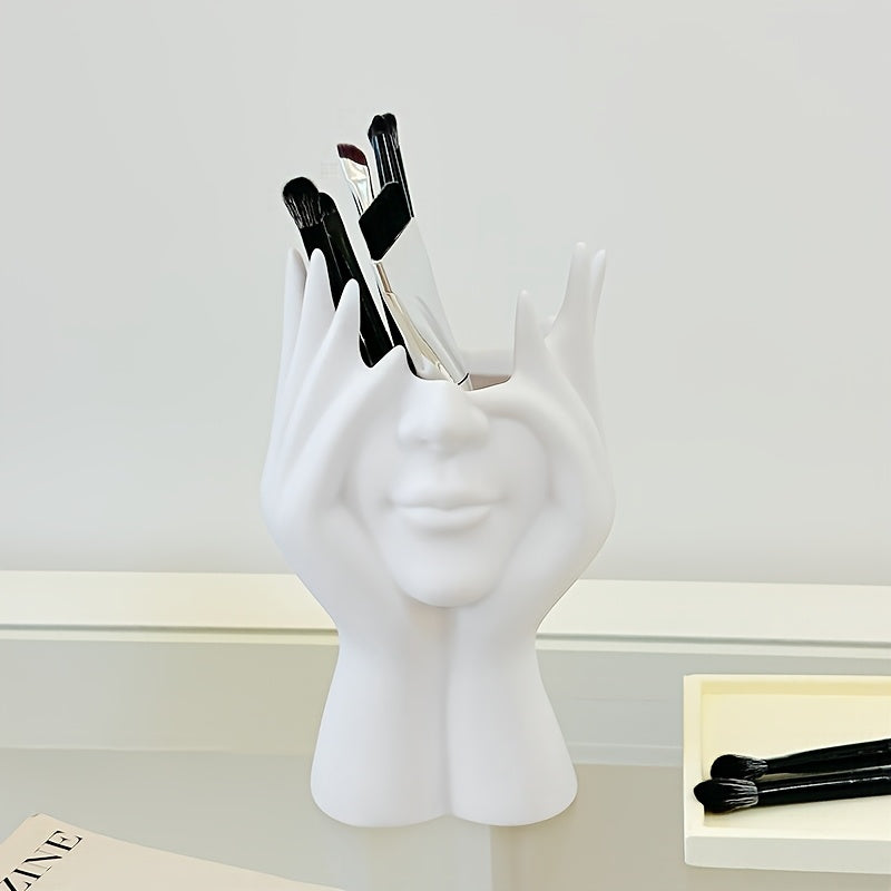 Creative Face Makeup Bucket, Portable PVC Makeup Brush Storage