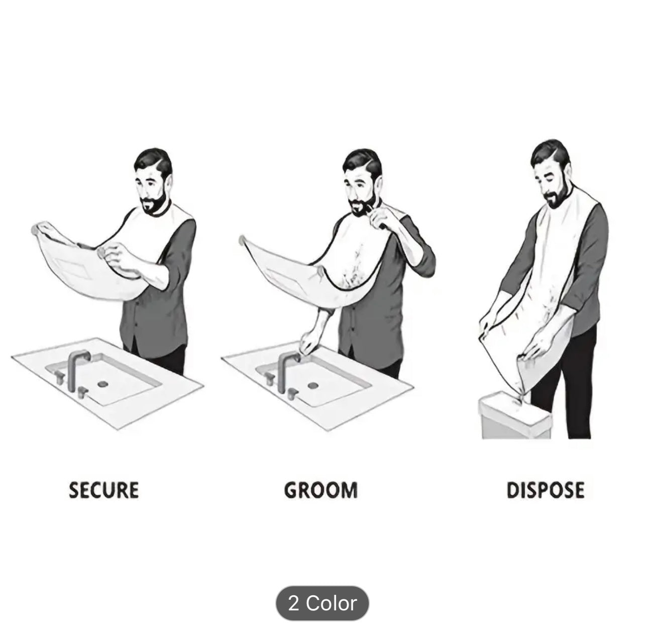 Men's Beard Trimming Apron - Splash Guard & Grooming Cape for Mess-Free Shaving